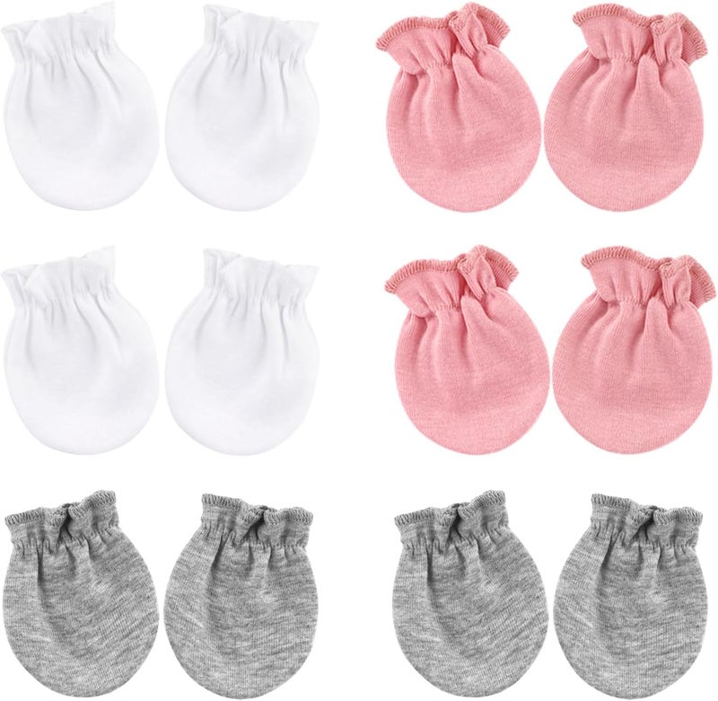 DRESHOW BQUBO Newborn Infant Toddler Mittens No Scratch Cotton Elastic Wrist Gloves Hypoallergenic for 0-6 Months Baby Boys Girls - Image 1